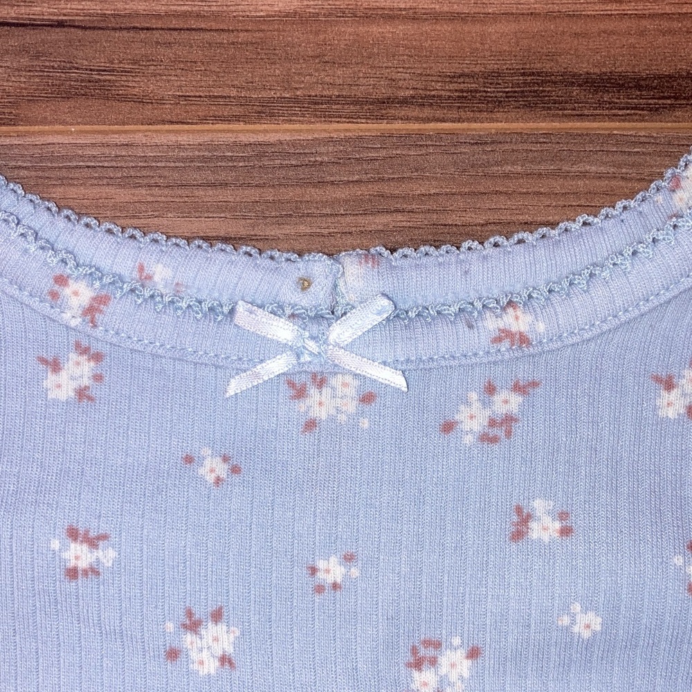 #134. 🆕 NWT - Cloud Island - Light Blue Floral Long Sleeve Bodysuit Dress - Picture 5 of 9